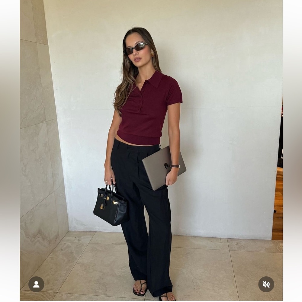 ZARA SHORT SLEEVE KNIT POLO SHIRT like MIU MIU